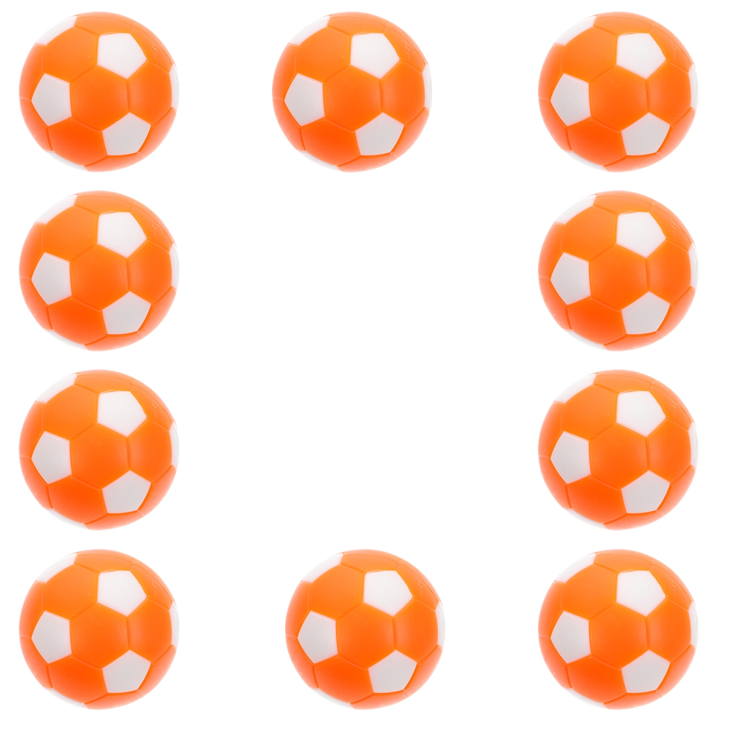 10pcs Table Game Footballs Plastic Footballs Tabletop Soccer Game Accessories (Orange)