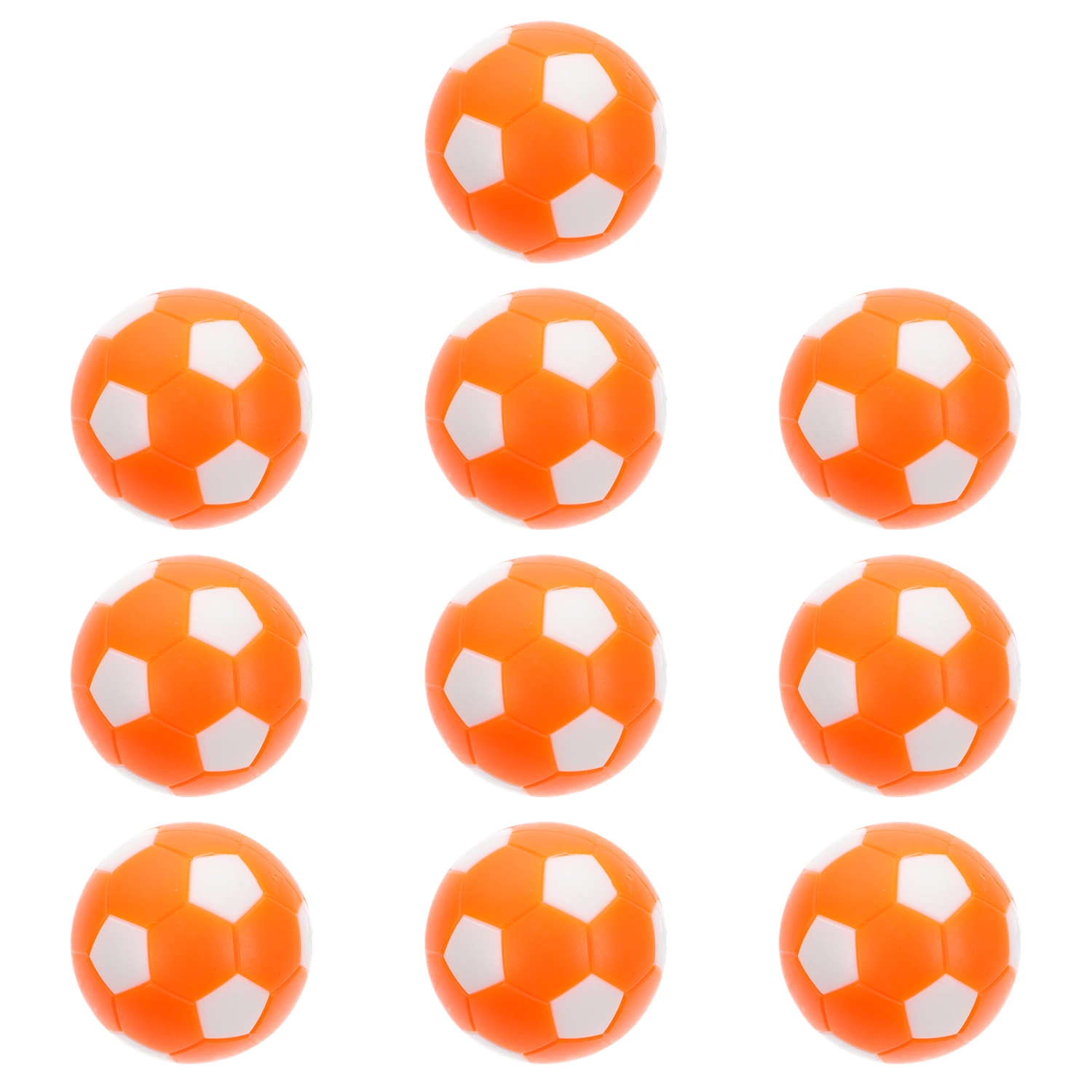 10pcs Table Game Footballs Plastic Footballs Tabletop Soccer Game Accessories (Orange)