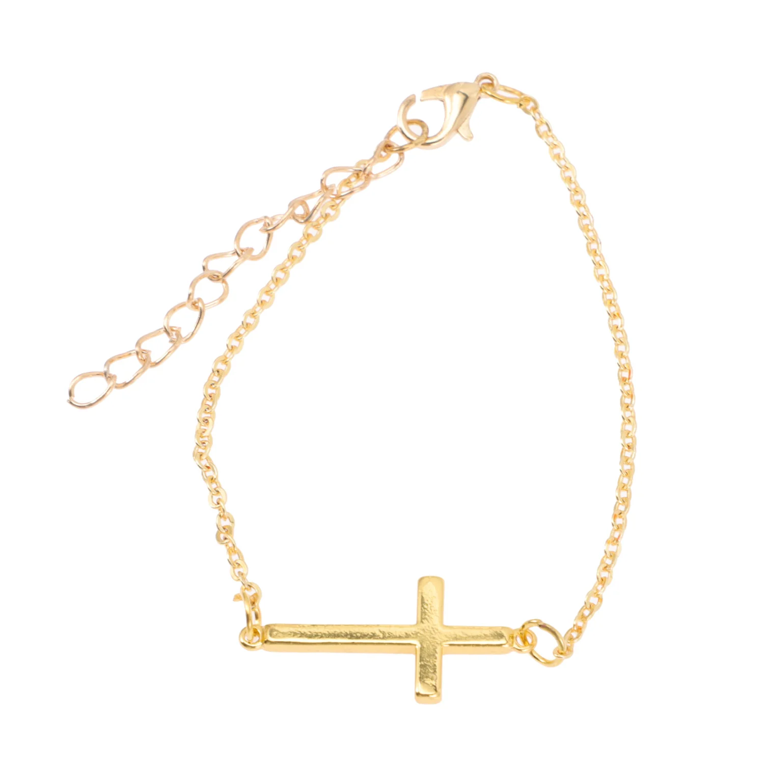 Cross Bracelet Golden Chain Wrist Jewelry Cross Bracelet Jewelry Gift for Women