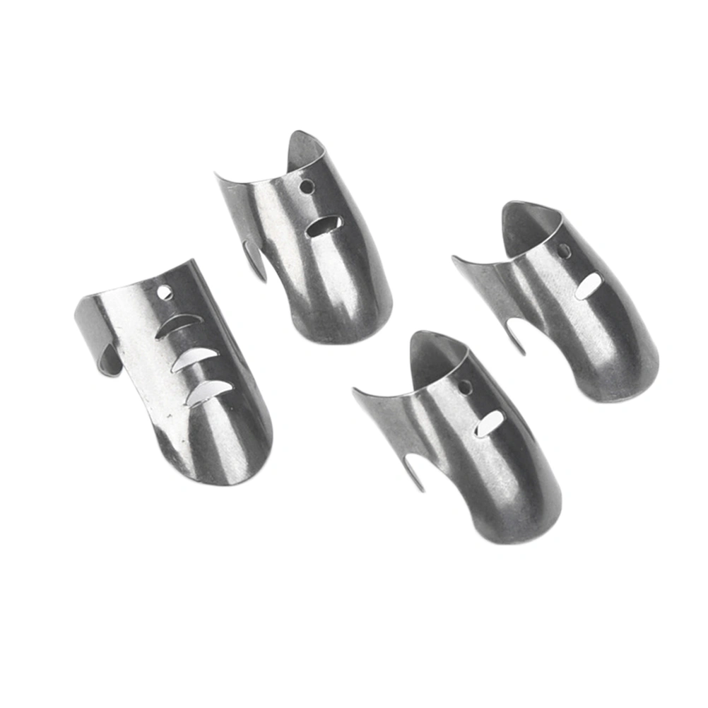 4pcs Stainless Steel Finger Protectors Peanut Sheller Vegetable Nuts Peeling Finger Guard Kitchen Cutting Protection Tools