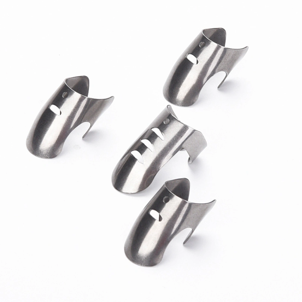 4pcs Stainless Steel Finger Protectors Peanut Sheller Vegetable Nuts Peeling Finger Guard Kitchen Cutting Protection Tools