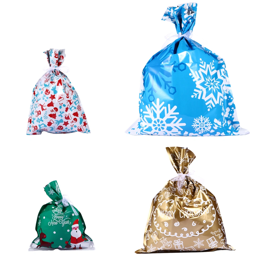 20pcs Christmas Candy Bag Treat Bags Candy Goodies Plastic Drawstring Gift Bag