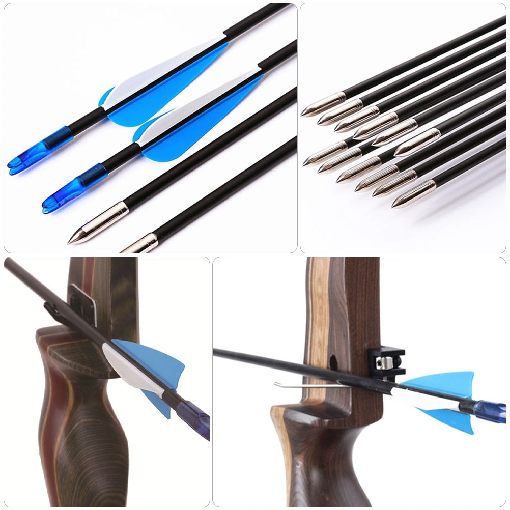 10pcs Fiberglass Arrows Archery Arrows Outdoor Archery Props (Assorted Color)