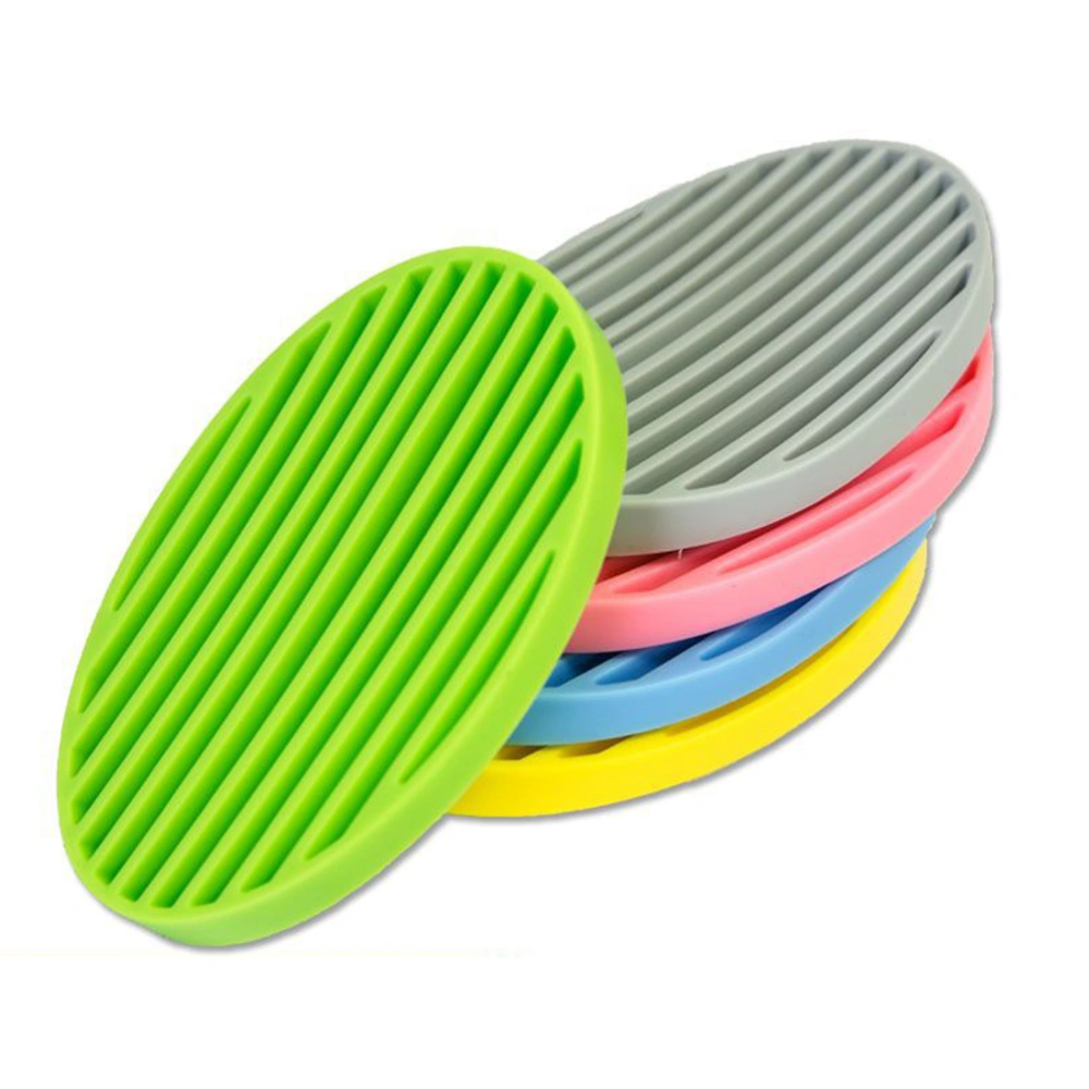 4Pcs Soap and Asphalt Support Silicone Soap Box Asphalt Pad Soap Basket for Bathroom Red Green Blue Grey