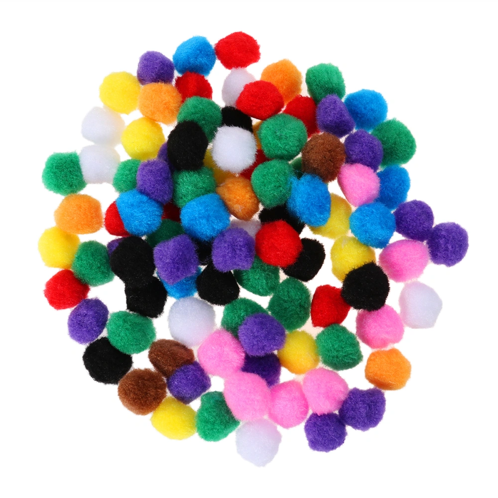 100 Pcs 10 Color Mixed Pack DIY Handmade Material Plush Ball Kindergarten Colorul Pom Ball (20mm, Mixed Color)