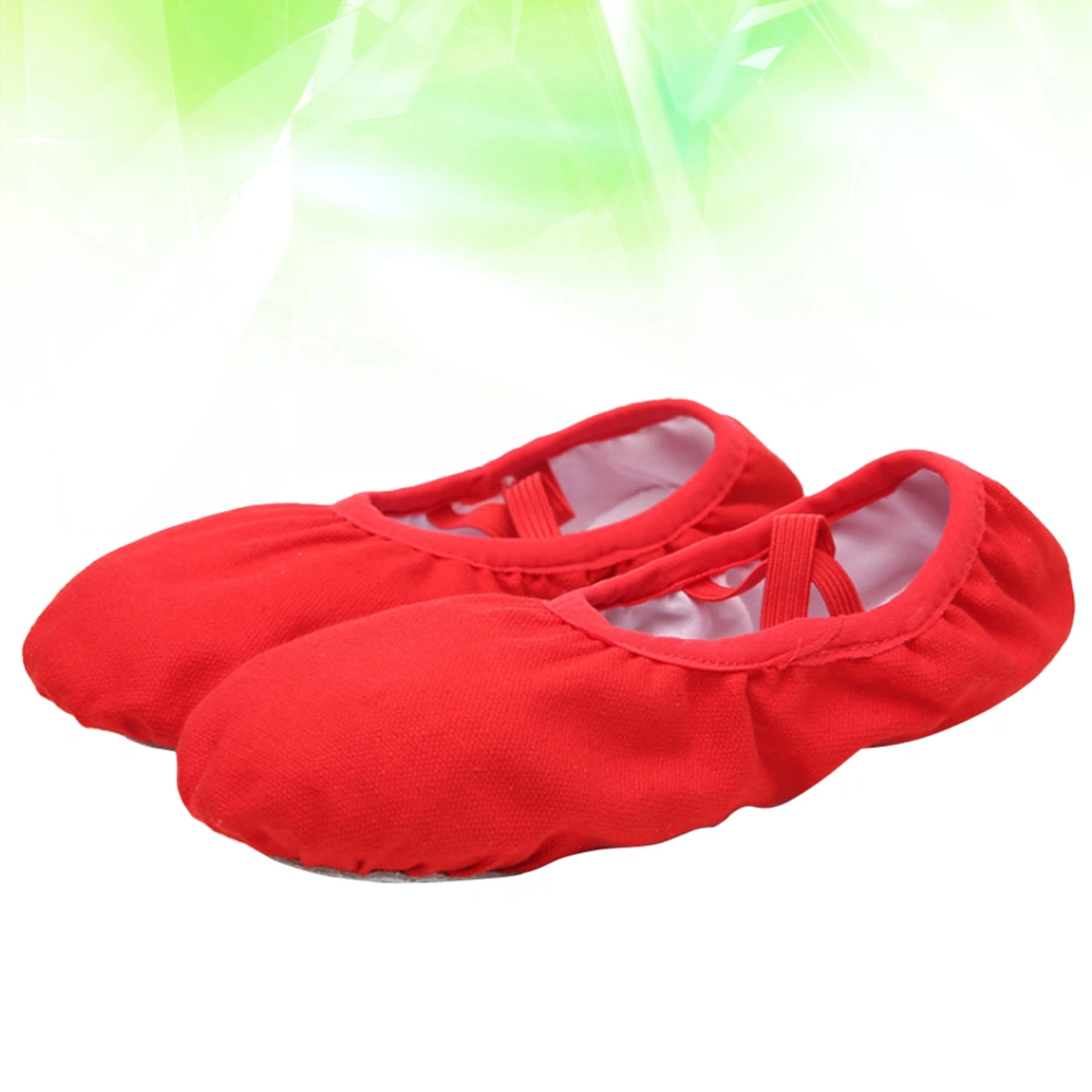 1 Pair Ballet Slipper Sole Ballet Shoes Ballet Dance Practice Shoes Yoga Ballet Shoes for Girls Women (Red Size 30 19CM, 13US,12.5UK，31EU,5.3055Inch )