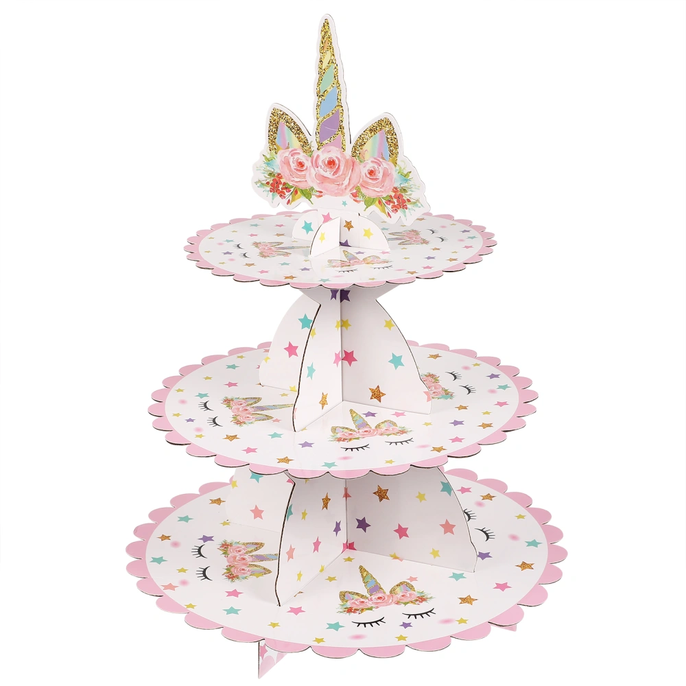 1pc Paper Cake Storage Stand Cupcake Display Rack Three-layer Cake Display Stand