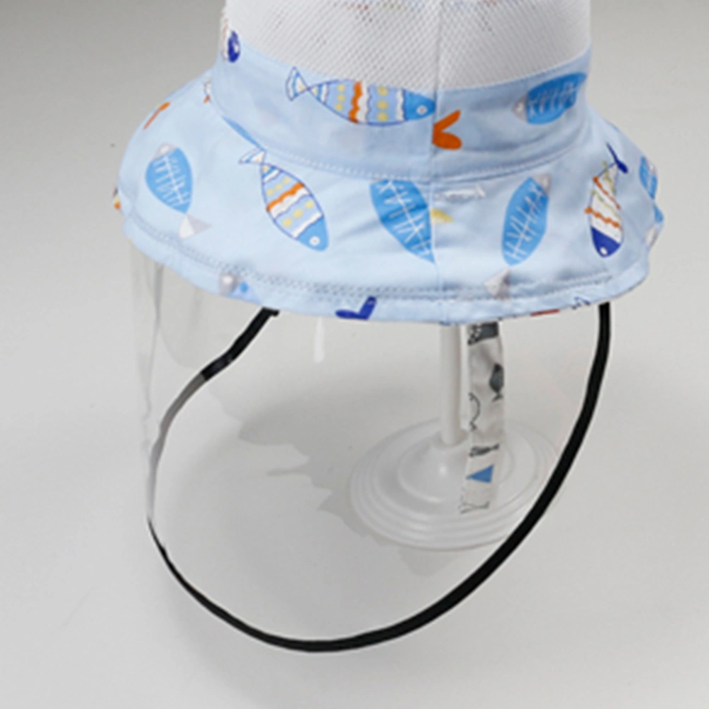 Fish Pattern Bucket Hat with Detachable Double-sided Fisherman Hat Cartoon Sunhat for Baby (54cm)