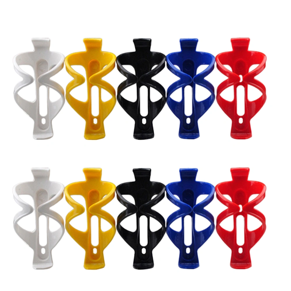 10 Pcs Mountain Bike Water Bottle Holders Lightweight Universal Bike Bottle Cage for Outdoor Activities Mountain Bikes Road Vehicles Folding Bikes (White, Yellow, Red, Blue, Black Style)