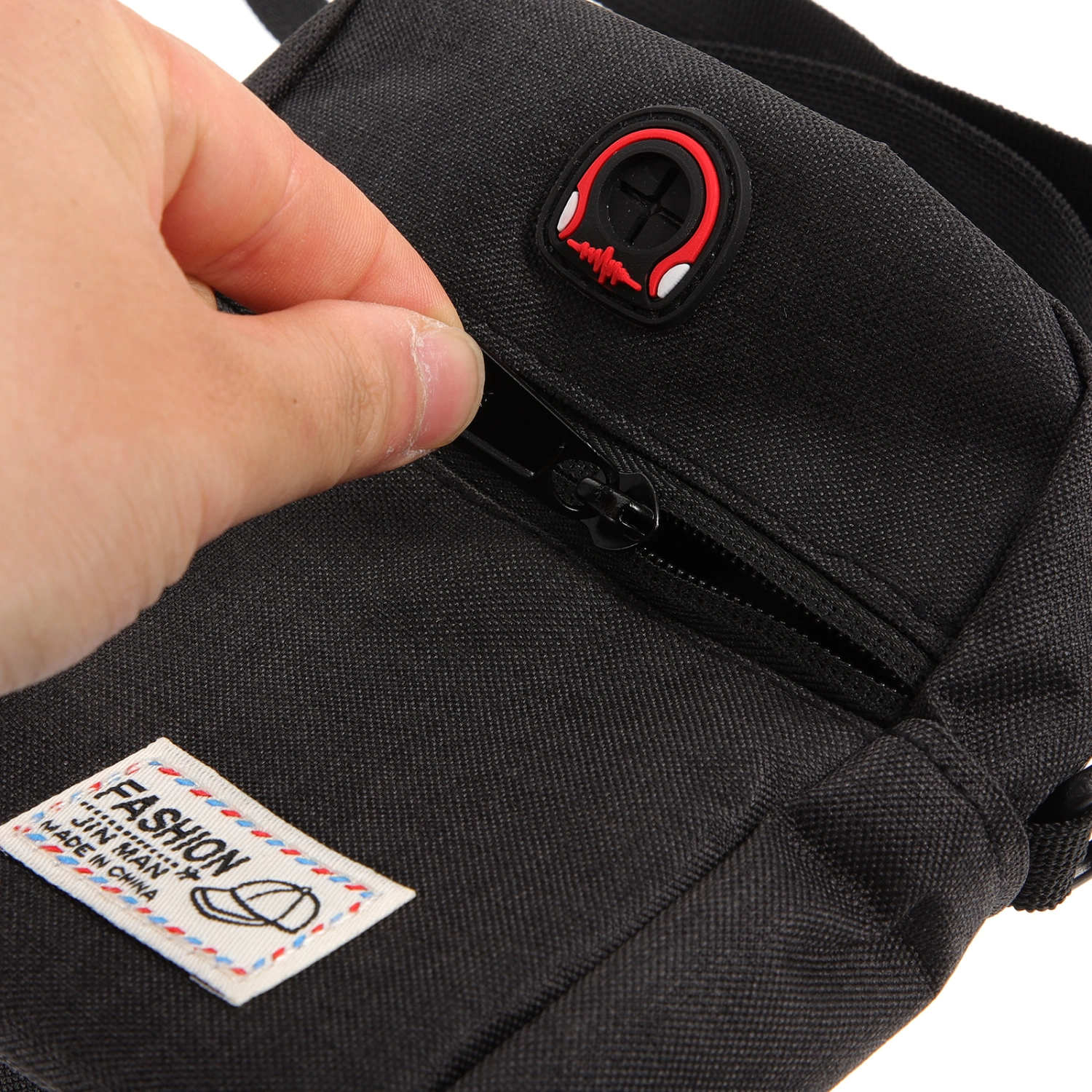 Black Multifunctional Male Shoulder Bag Waterproof Phone Bag Fashion Crossbody Pouch Portable Phone Bag
