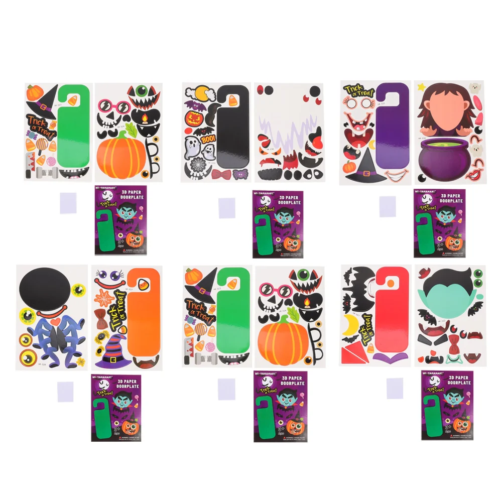 6 sets of Cartoon Stickers Halloween Stickers Decoration Door Pendant Stickers