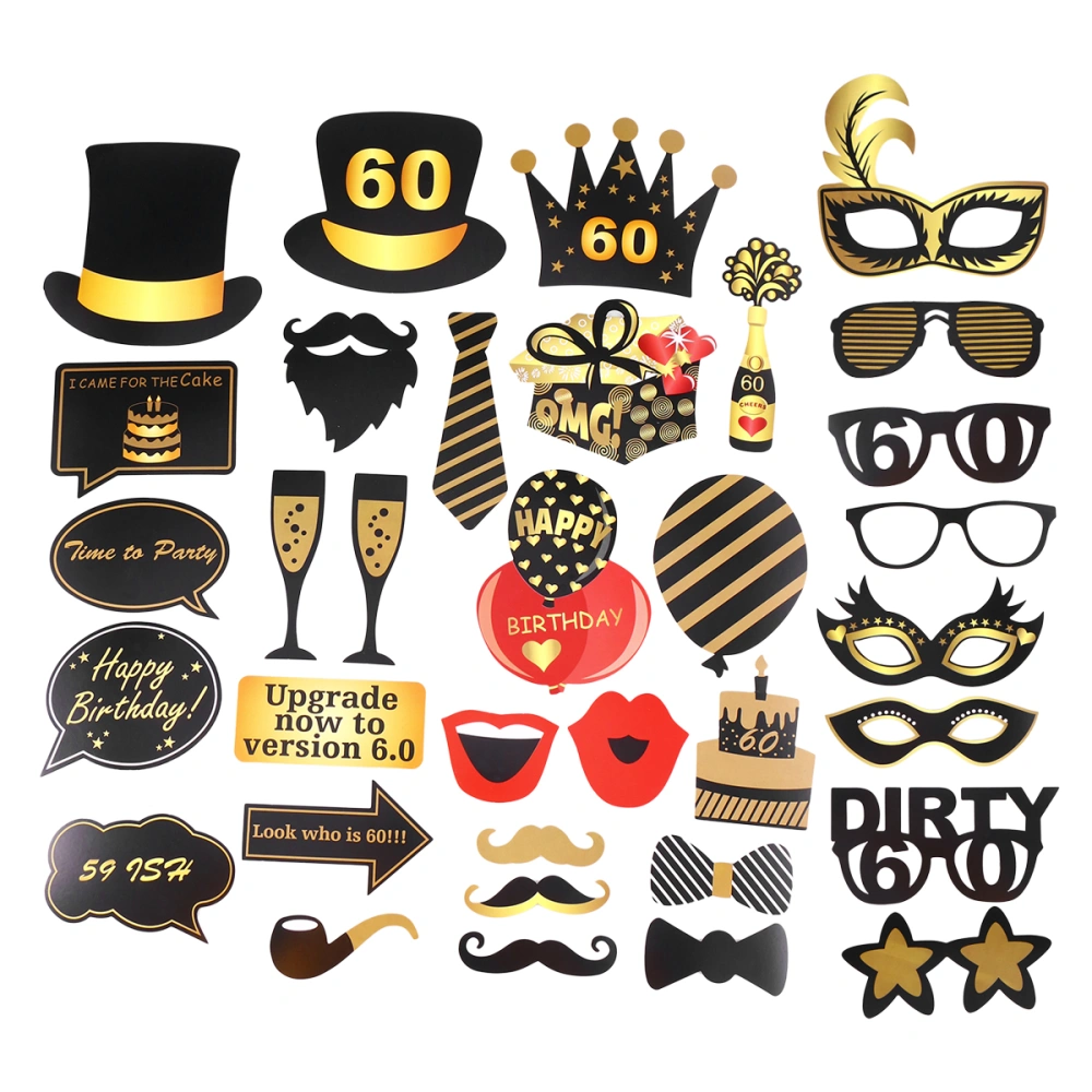 35pcs Birthday Photo Prop Set Creative Decor Prop Set for Party Festival Birthday