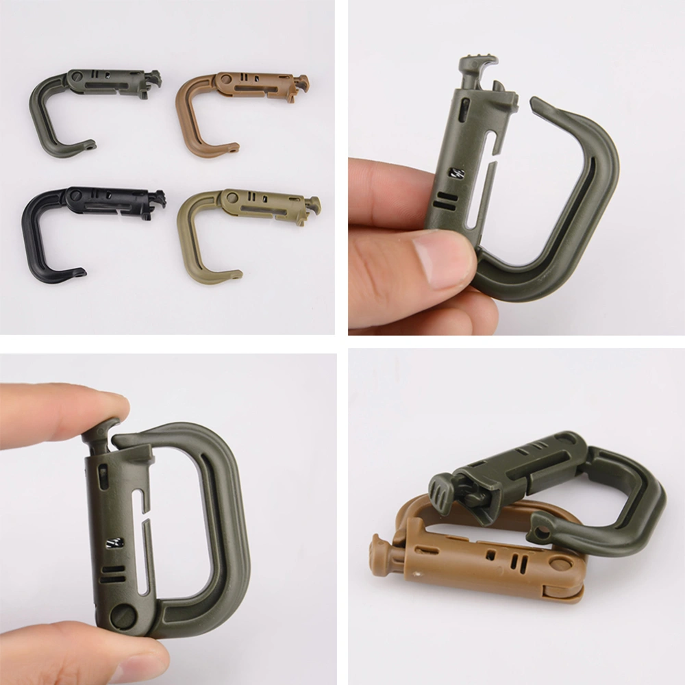 7pcs EDC Outdoor Military Tactical Equipment Key Chain Nylon Ribbon Hanging Buckle Mountain Climbing Hook Belt Carabiner Backpack Hook