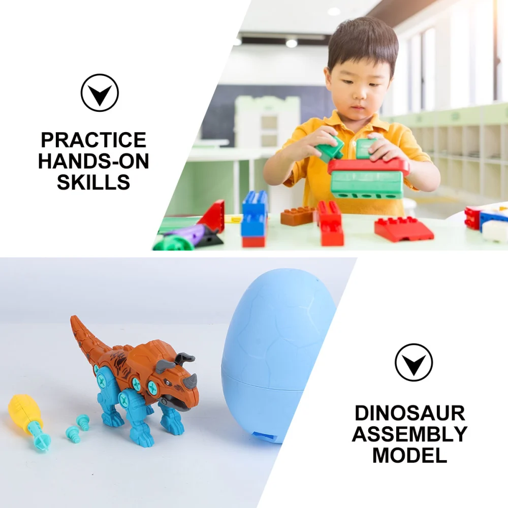 1 Set of Kids Dinosaur Egg Model Plaything DIY Disassembling Combination Toy