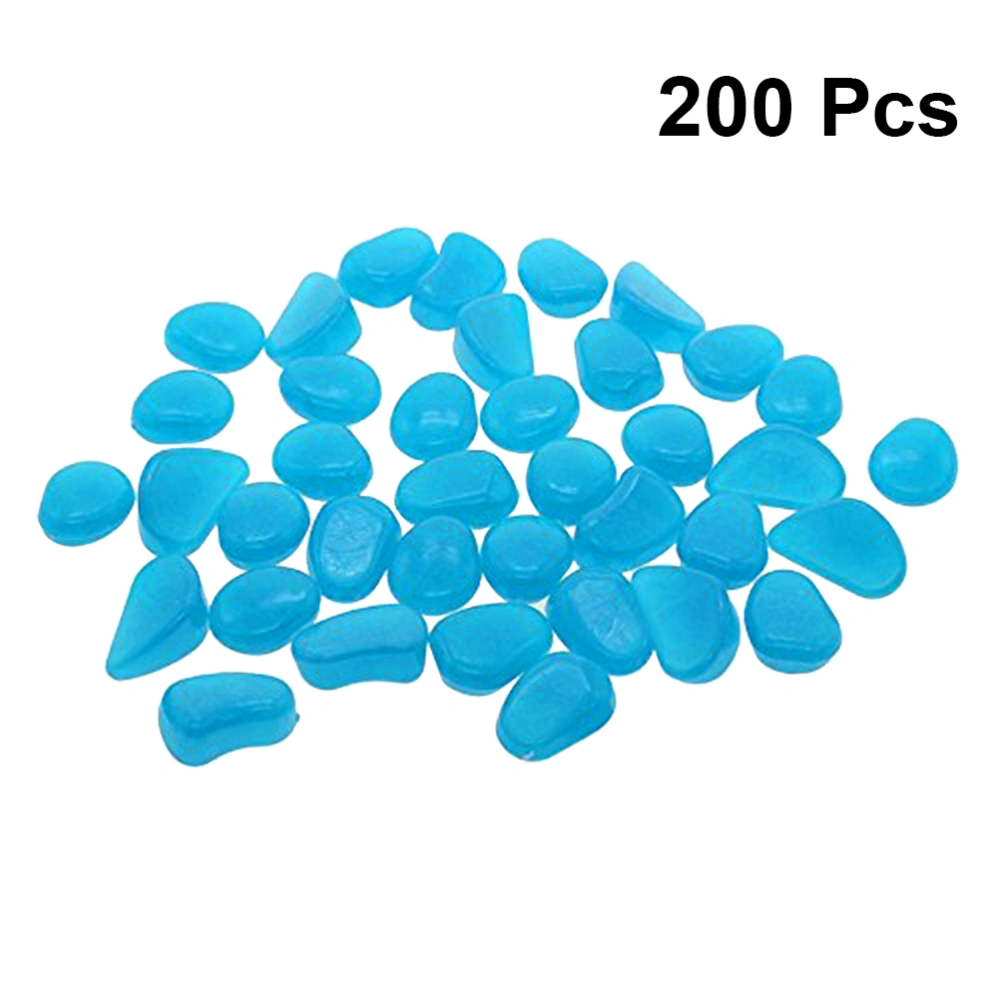 2 Bag Colorful Luminescent Stone Artificial Luminous Stone Decoration for Aquariums Fish Tank (Dark Blue 200pcs for One Bag)