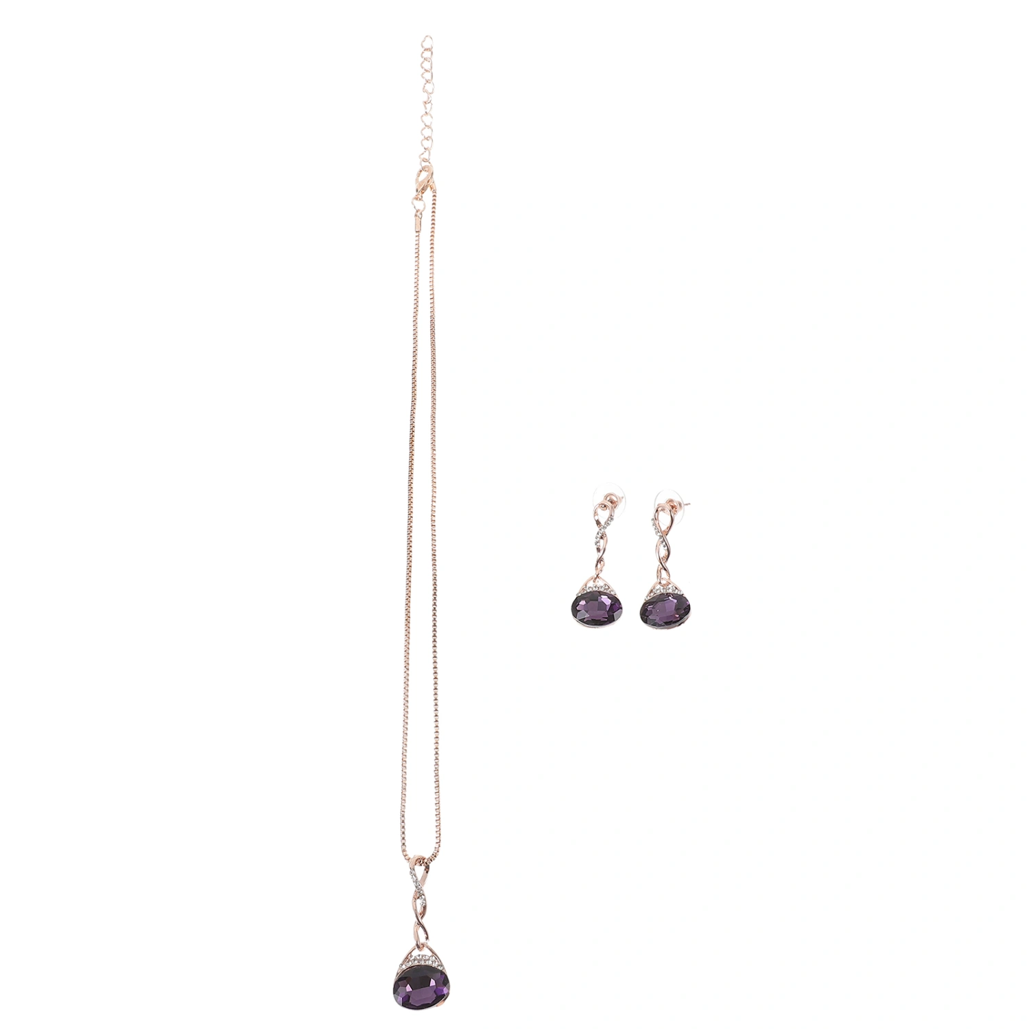 1 Set Women Jewelry Necklace Earrings Crystal Earrings Decoration Pendant Necklace for Bride