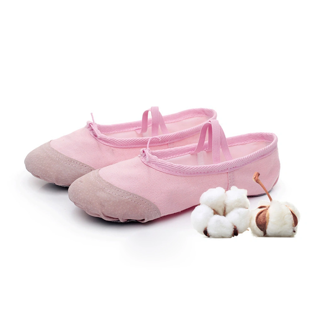 1 Pair of Ballet Shoes Lightweight Anti-slip Dancing Shoes Yoga Shoes for Kids Adults - Size 43 (Pink)