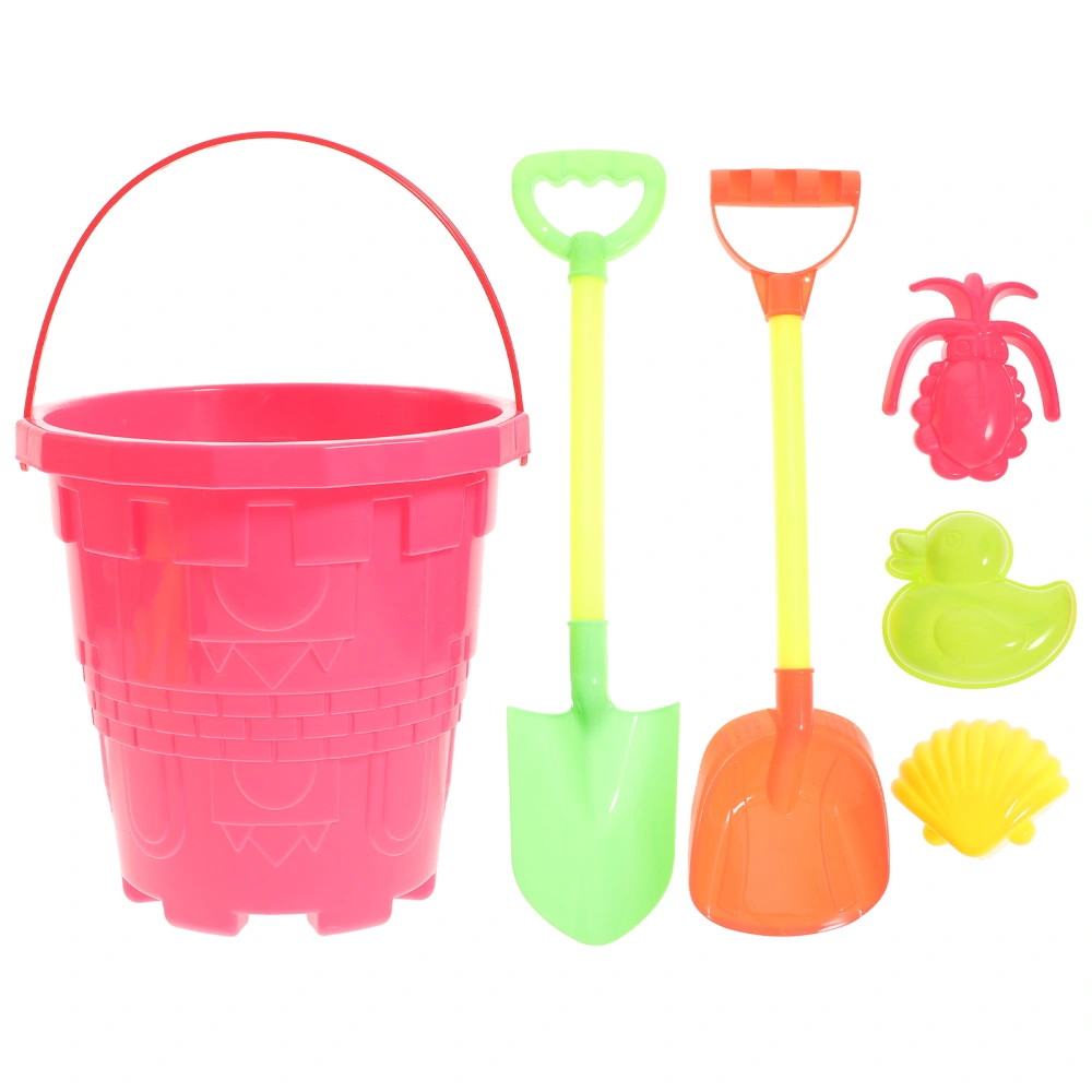 1 Set 6Pcs Beach Bucket Toys Set Sand Play Bucket Shovel Toys (Random Color)