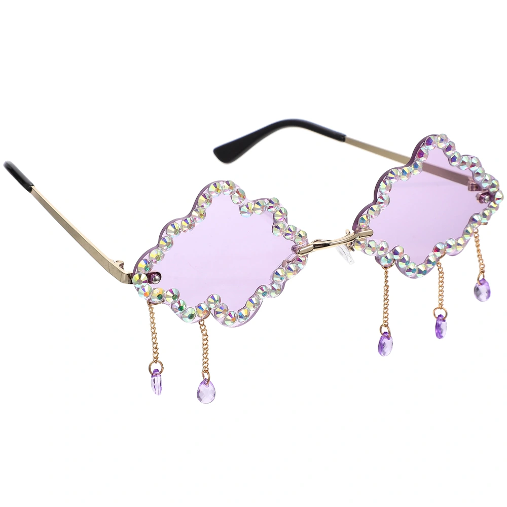 1 Pair of Clouds Tassel Sunglasses Party Eyeglasses Photo Prop Cloud Shaped Glasses Prop