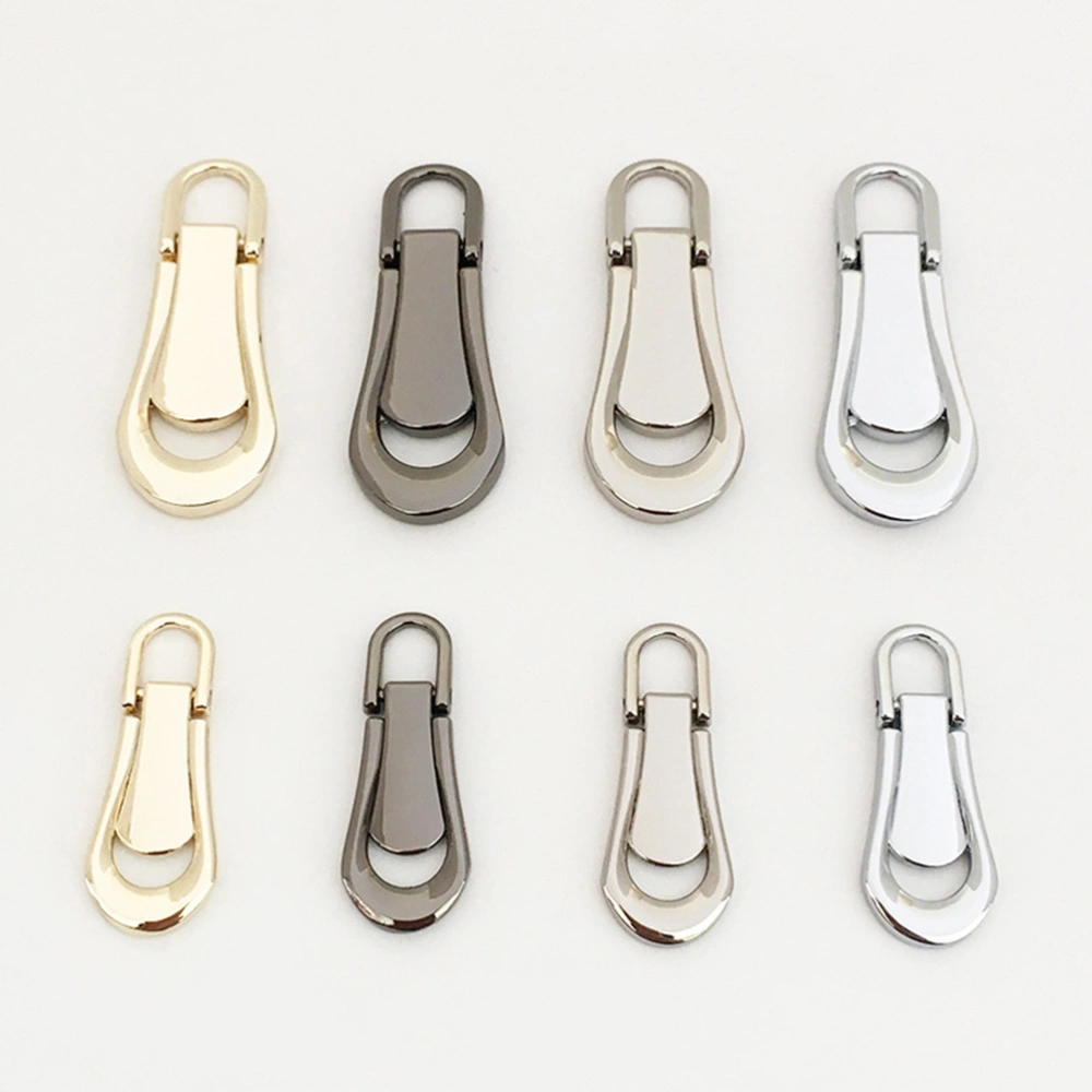 12pcs Metal Zipper Puller Luggage Accessories Metal Zipper Accessories Polish Zipper Head (Size 2)