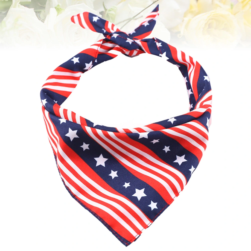 1pc Pentagram Stripes Pattern Pet Bandana Triangle Dog Saliva Towel Pet Supplies Pet Scarf Dog Saliva Towel