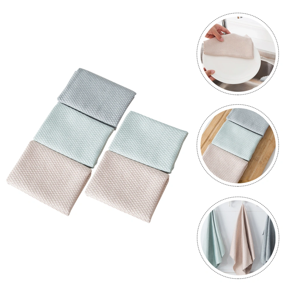 5PCS Kitchen Cleaning Towels Household Cleaning Cloth Practical Cleaning Cloth