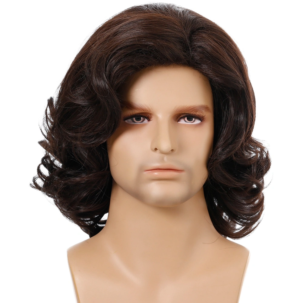 1pc Men's Stylish Wig Tilted Bang Fringe Synthetic Wig Fancy Party Cosplay Wig