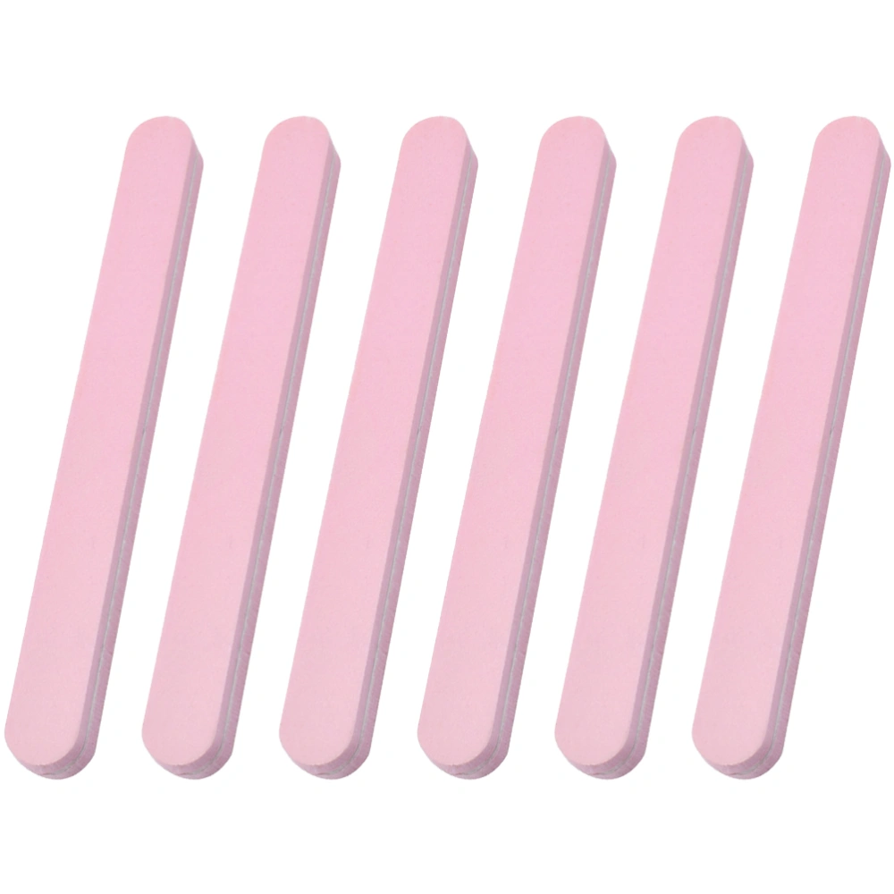 6pcs Multifunctional Nail Files Practical Manicure Tools Professional Nail Art Supplies for Women Female (Pink)