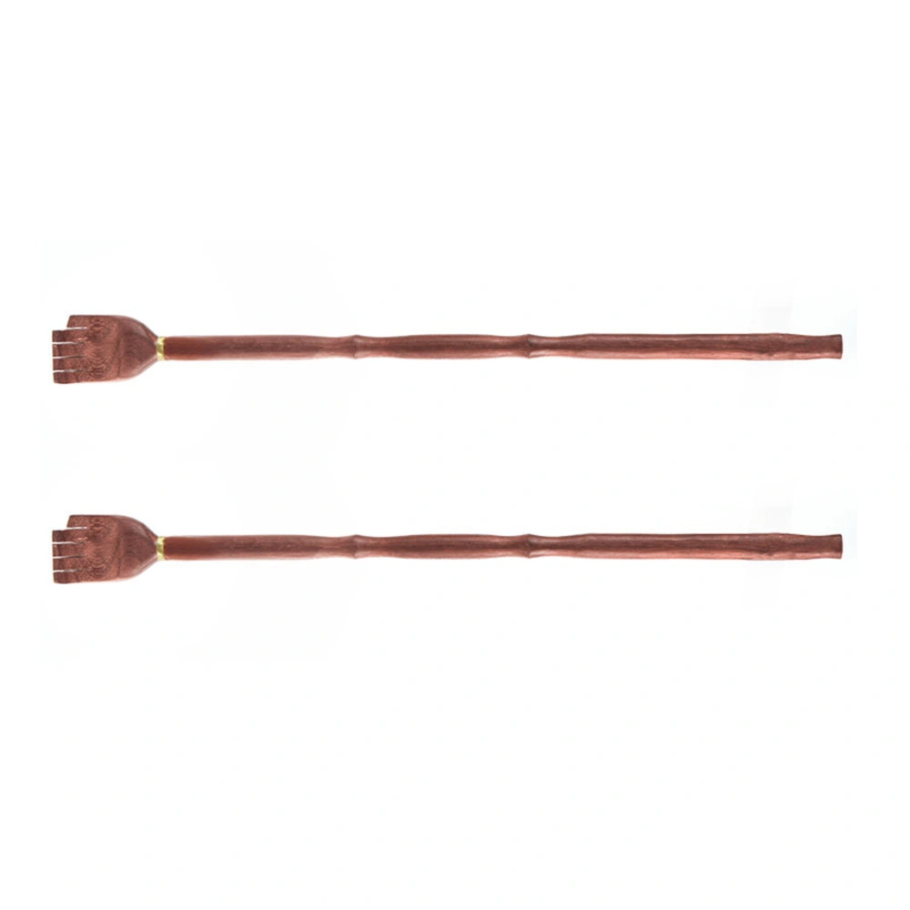 2Pcs Wooden Back Scratcher Tickler Back Massager Creative Scratching Arm Brown