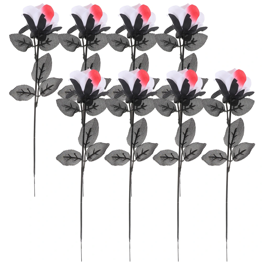 8PCS Halloween Eyeball Rose Flower Halloween Indoor Layout Decoration Rose