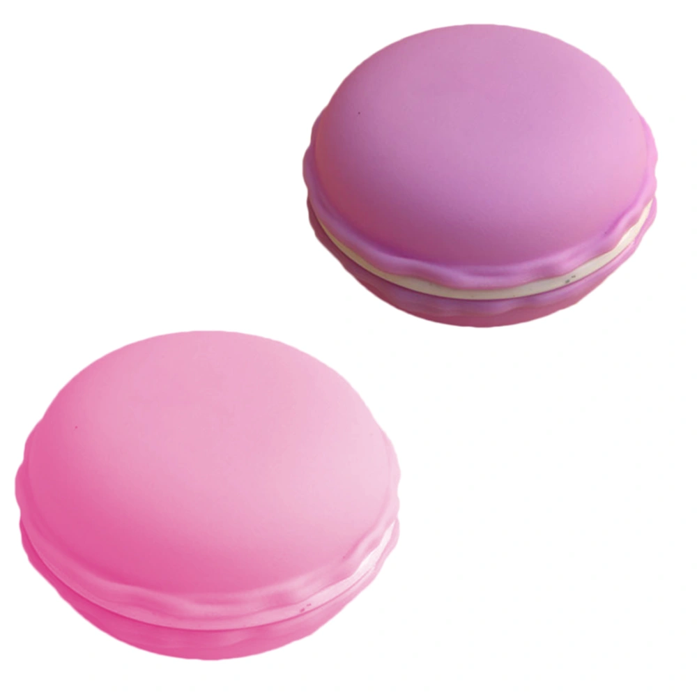 2pcs Lovely Macaron Case Round Candy Pill Organizer Case Container Creative Jewelry Box Storage Case Ring Holder (Random Color)