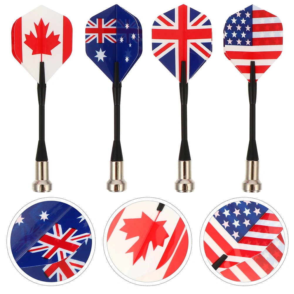 12pcs Magnetic Darts Safety Kids Darts Flag Pattern Darts for Target Game
