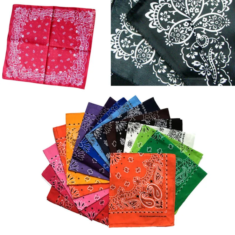 Women Small Square Satin Mocketer Flower Printed Hankerchief Silk Polyester Bug Cashew Printing Kerchief (Random Color)
