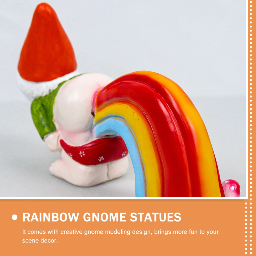 Rainbow Gnome Yard Adornment Delicate Gnome Halloween Figurine Scene Ornament