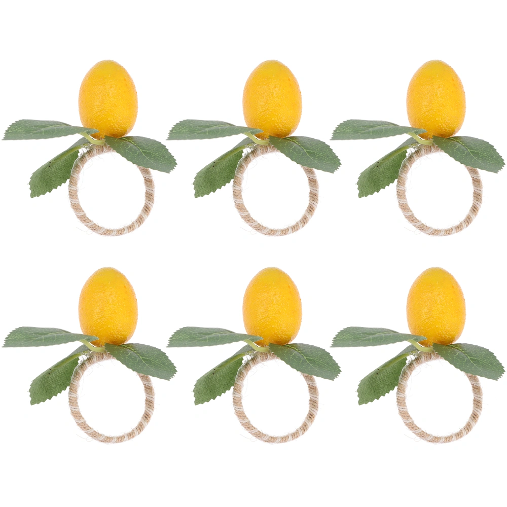 6 Pcs Napkin Buckles Lemon Napkin Rings Napkin Clasps Decorative Napkin Buckles