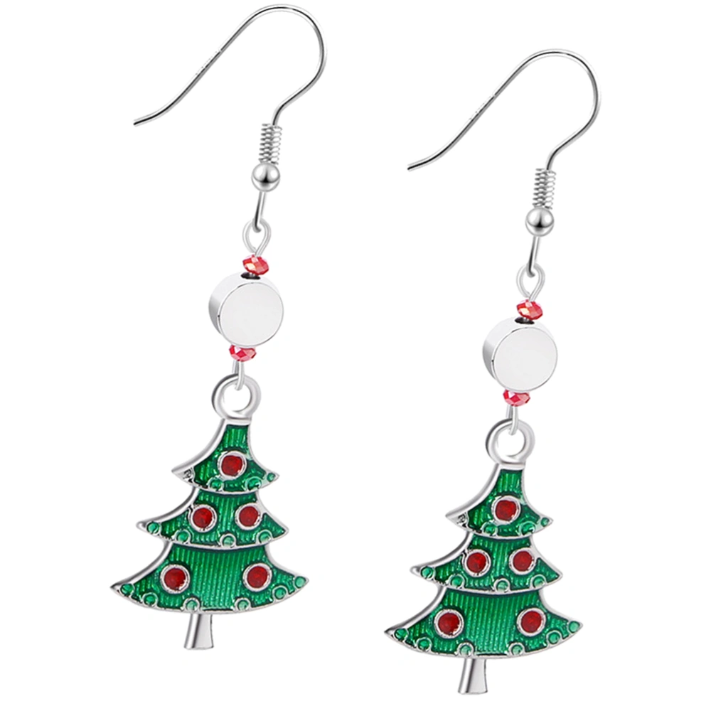 Christmas Earrings Christmas Eve Earrings Funny Creative Jewelry Earrings for Woman (Silver B)