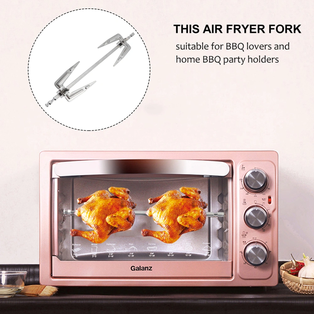 2Pcs Stainless Steel Air Fryer Forks Roast Chicken Forks BBQ Kitchen Grill Forks