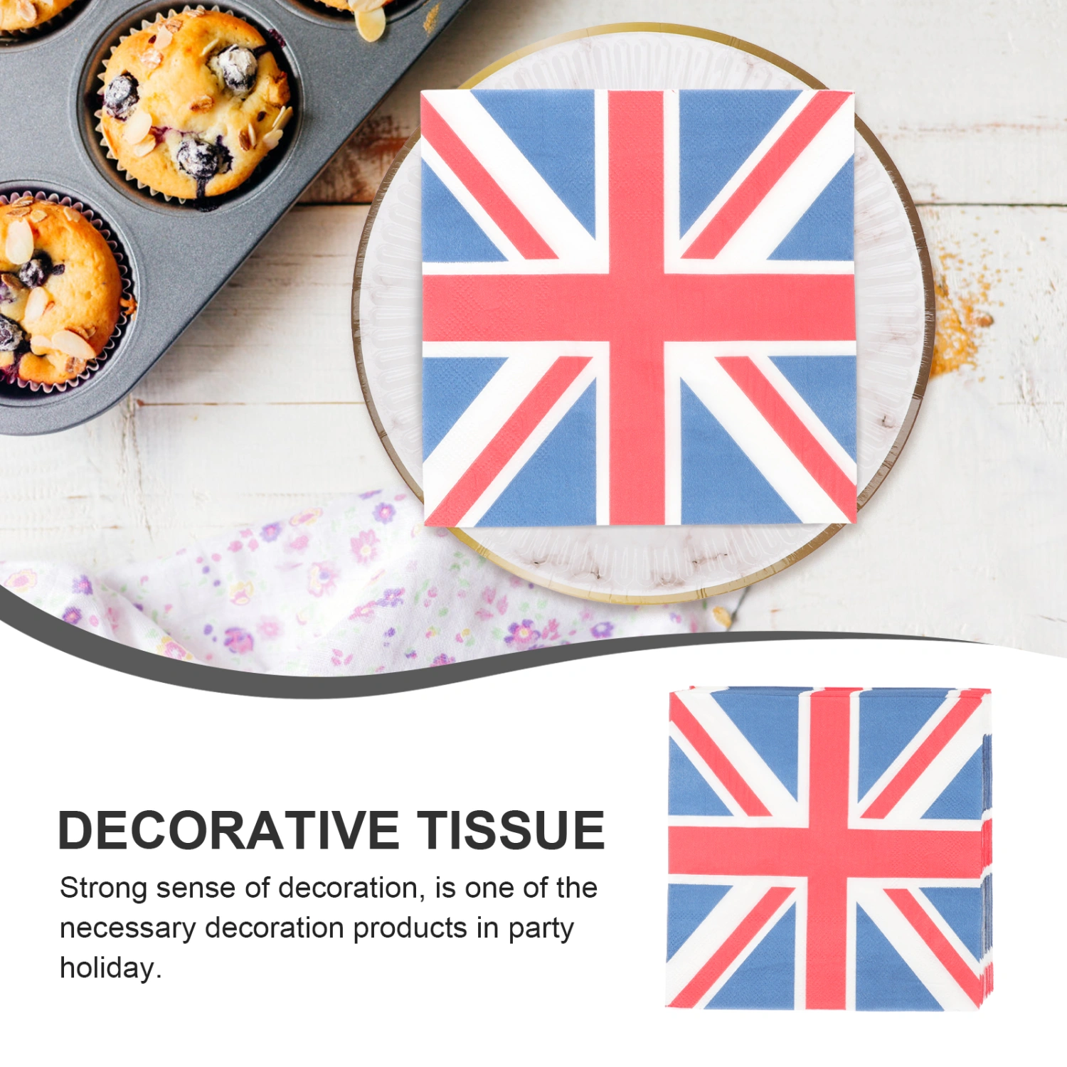 3 Bags of Union Jack Design Napkin Decorative Tissue Paper Party Napkin Supple Festival Napkin