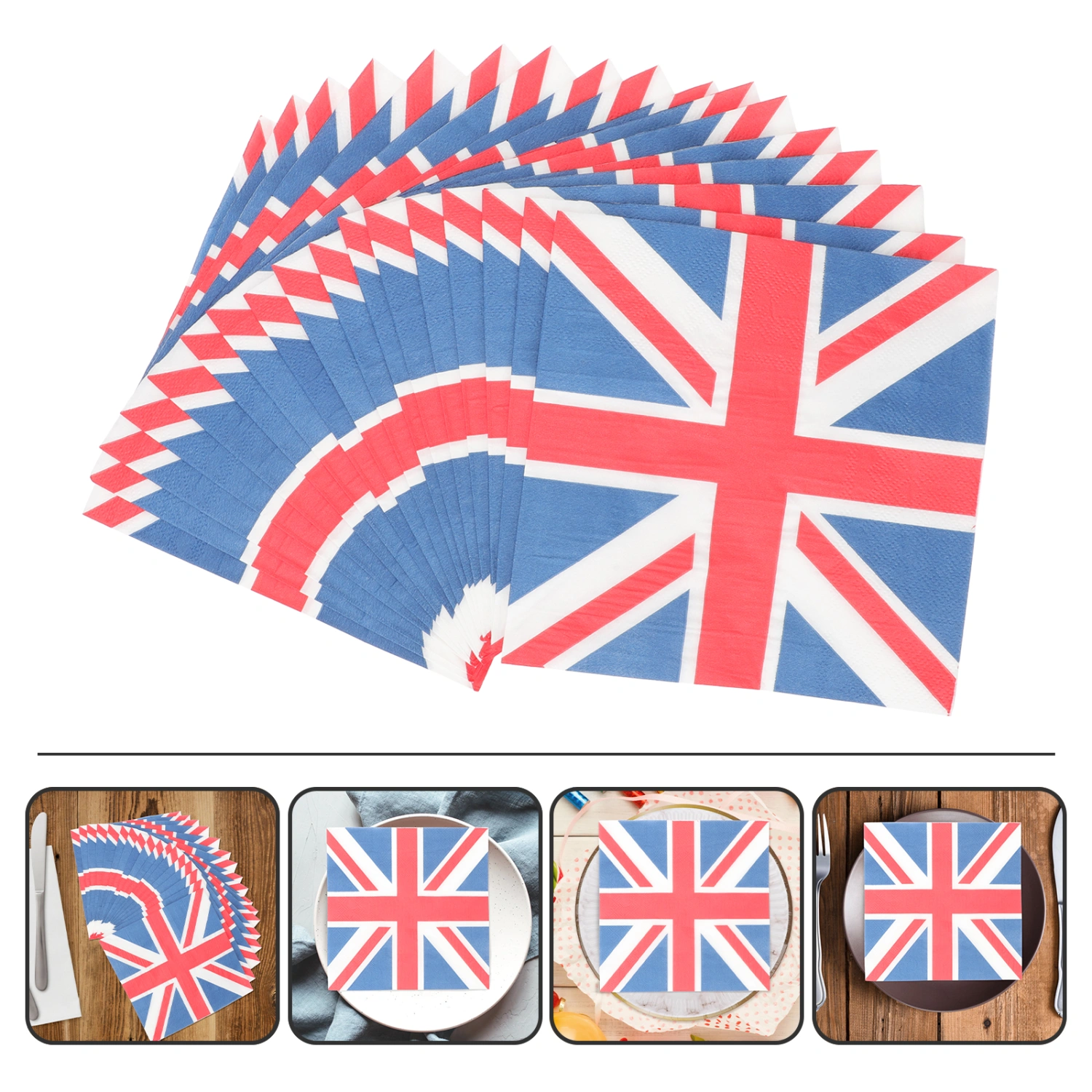 3 Bags of Union Jack Design Napkin Decorative Tissue Paper Party Napkin Supple Festival Napkin