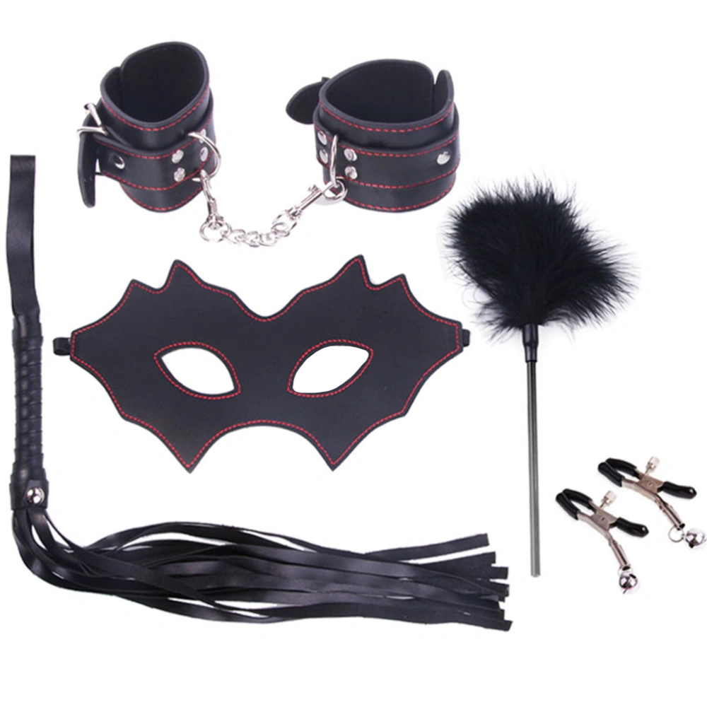 1 Set Sex Handcuffs Mask Spanking Whips Clamps Restraint Bondage Toy