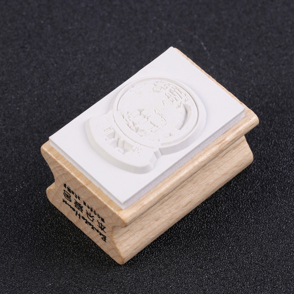 Wooden Christmas Stamper Hand Account Diary Stamp Wood Stamper Crystal Ball Patterns Seal Stamper