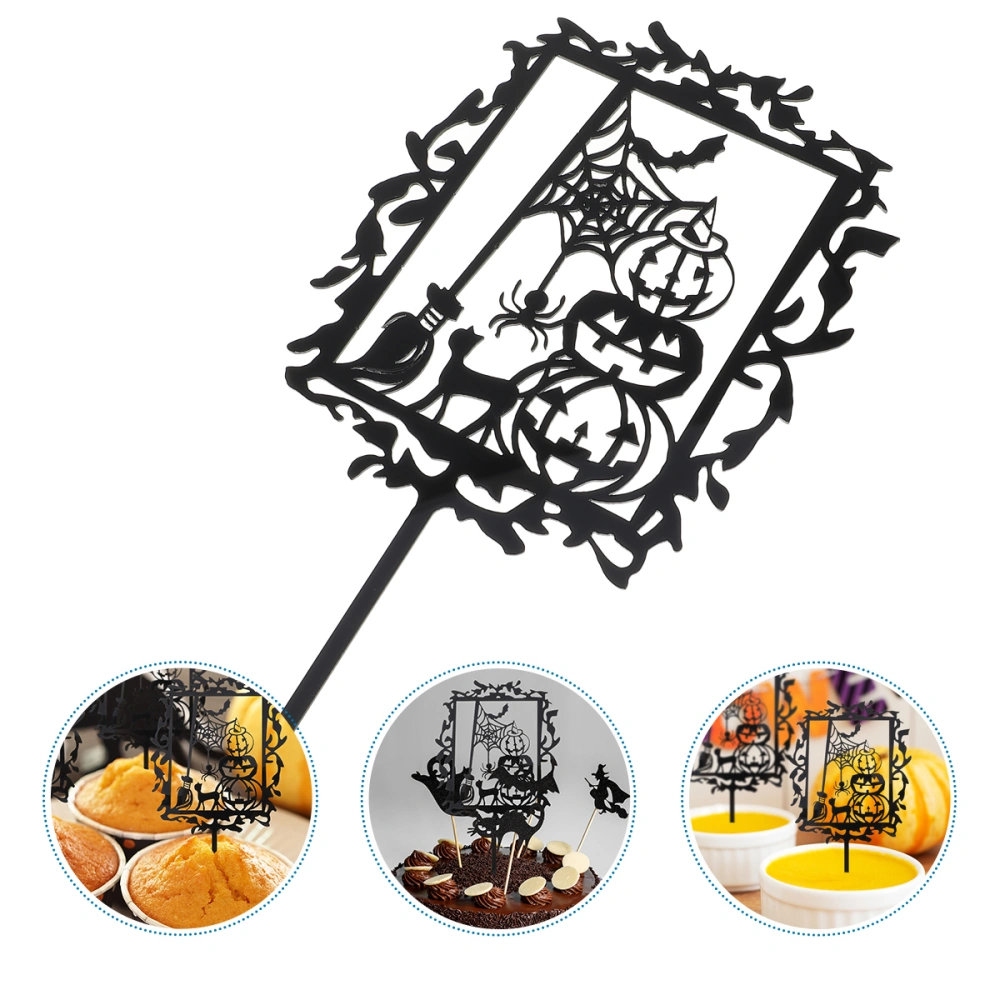 10Pcs Halloween Theme Cake Insert Acrylic Cake Ornament Delicate Cake Decor