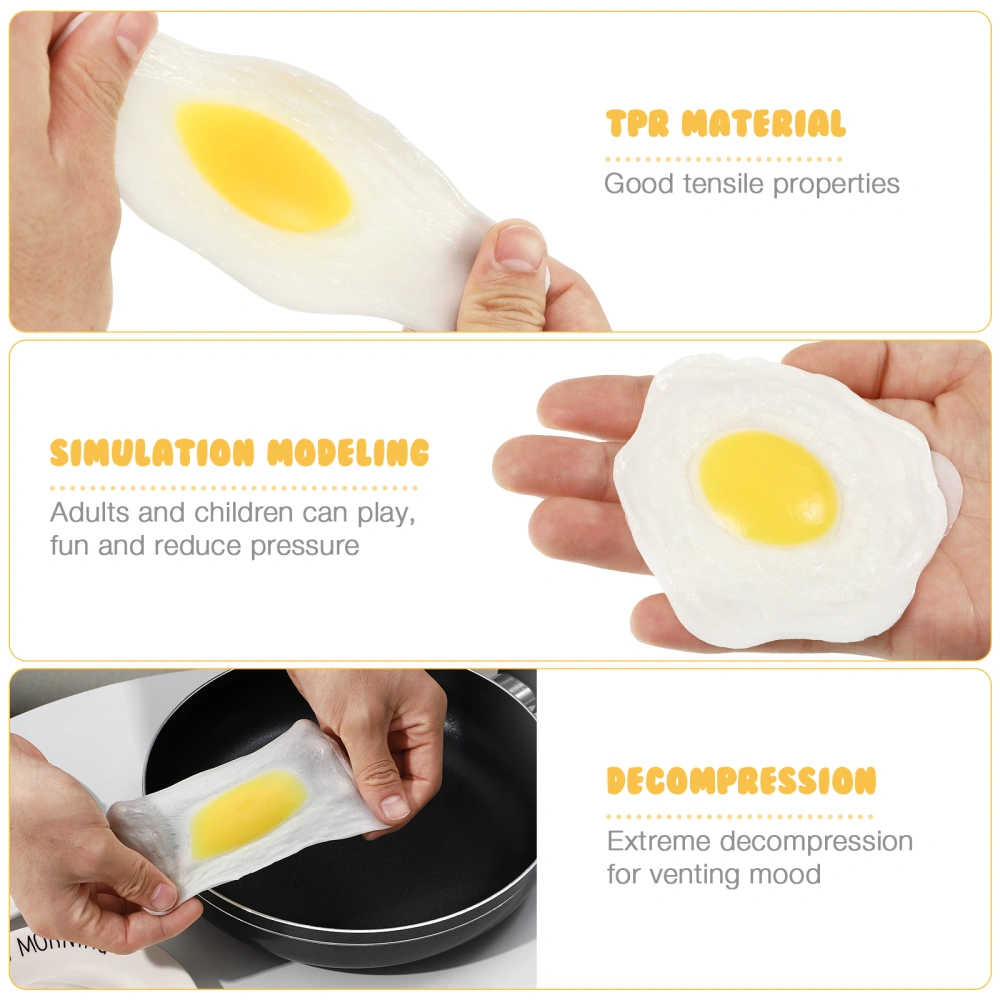 3Pcs Stretchy Poached Egg Squeeze Fried Egg Simulation Food Toy Pressure Relief Plaything Party Favors