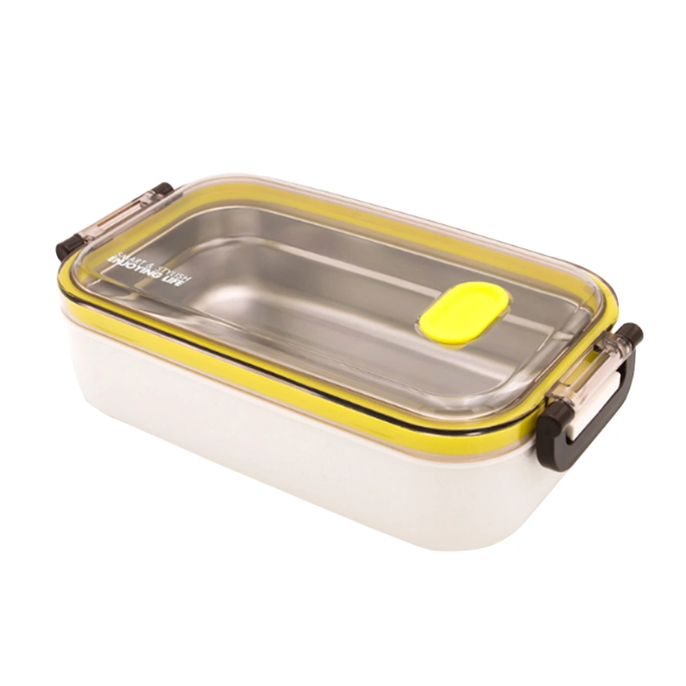 1 Pc 800ML 304 Stainless Steel Lunch Box Double Layer Thermal Food Container Food Storage Box for Students (Random Color)