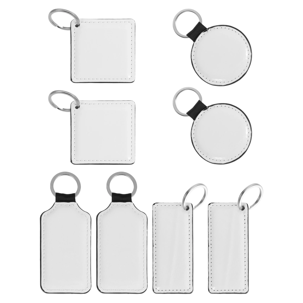 8pcs Blank Key Ring Heat Transfer Key Ring DIY Key Chain Pendant Key Decor