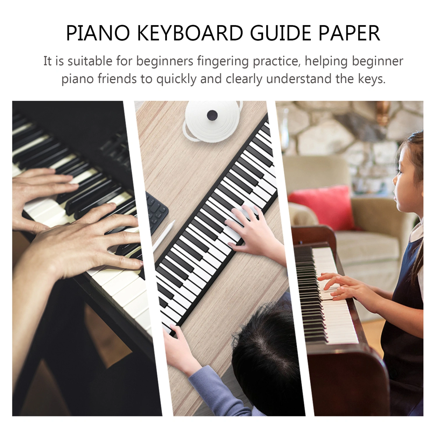 88 Key Keyboard Piano Finger Simulation Practice Guide Teaching Aid Note Chart