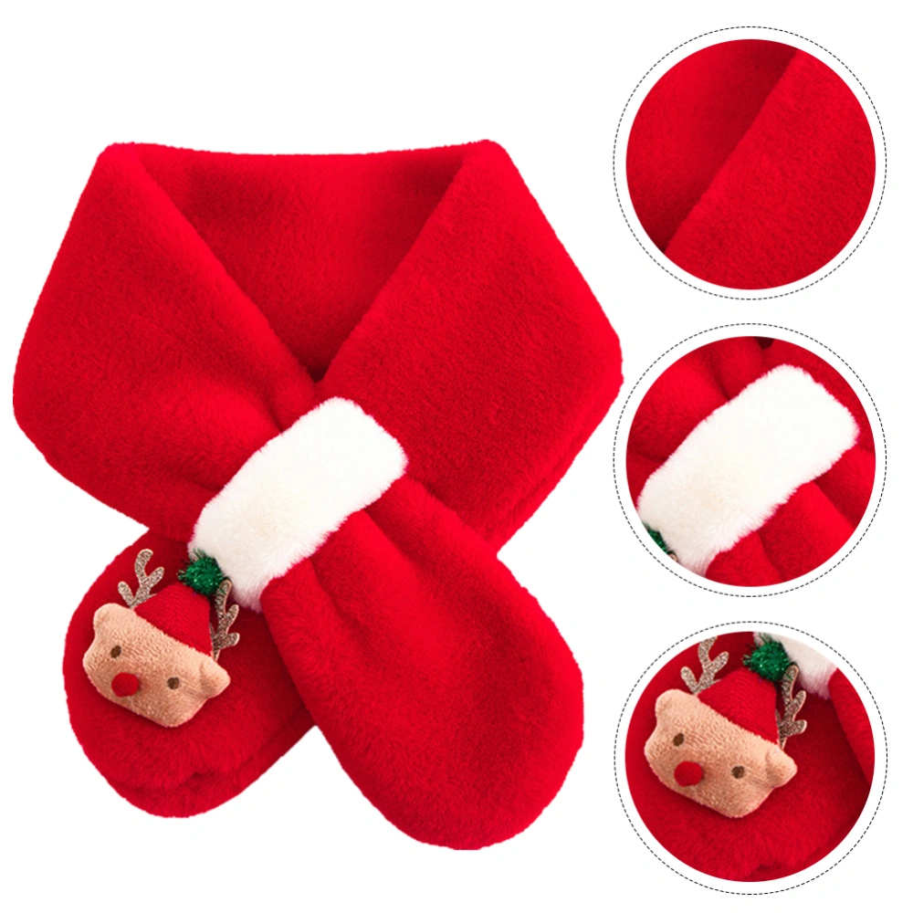 Christmas Children Cartoon Cashmere Scarf Winter Warm Cross Tie Neck Warmer