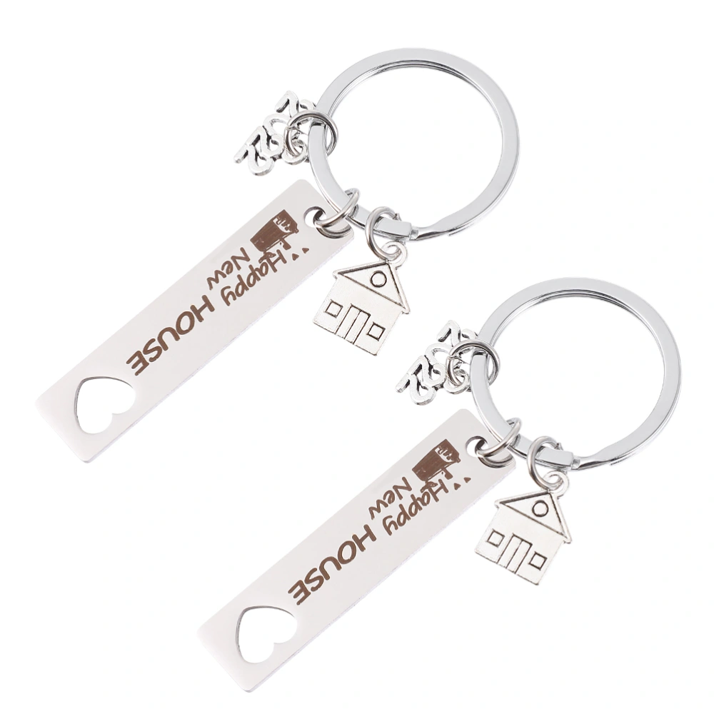 2pcs Portable Key Ring Holders Key Chains Stainless Steel Key Rings Key Circle Decors