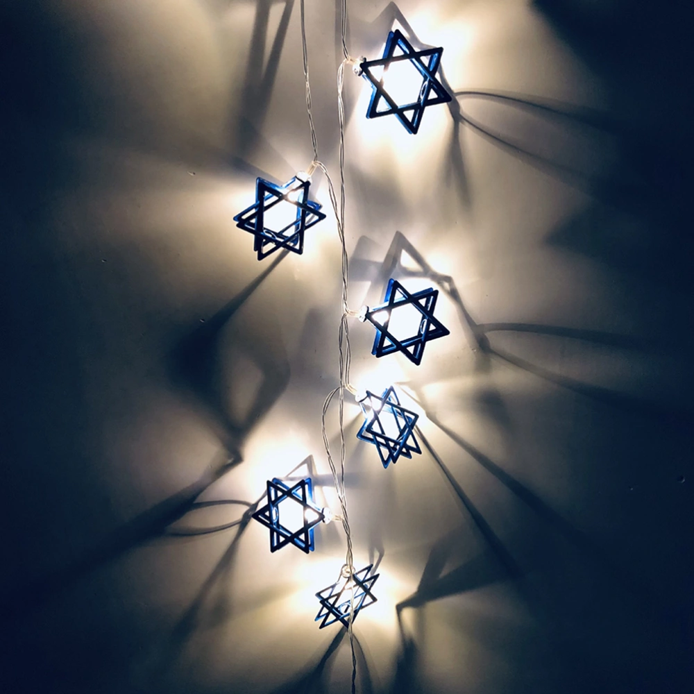 Hanukkah Star Of David String Light Battery String Lights Hanukkah Festival Decor (1.65 Meters 10 LED)