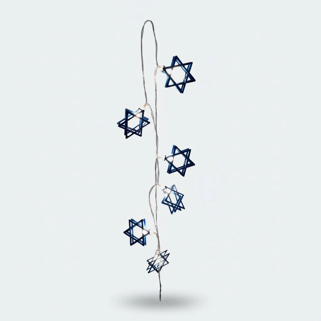 Hanukkah Star Of David String Light Battery String Lights Hanukkah Festival Decor (1.65 Meters 10 LED)